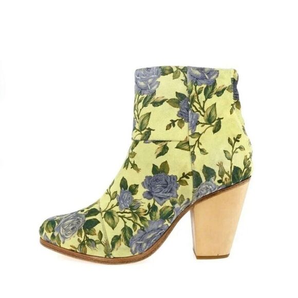 Rag & Bone Newbury bootie yellow blue floral sz 8/38 - Picture 2 of 8